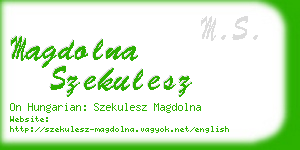 magdolna szekulesz business card